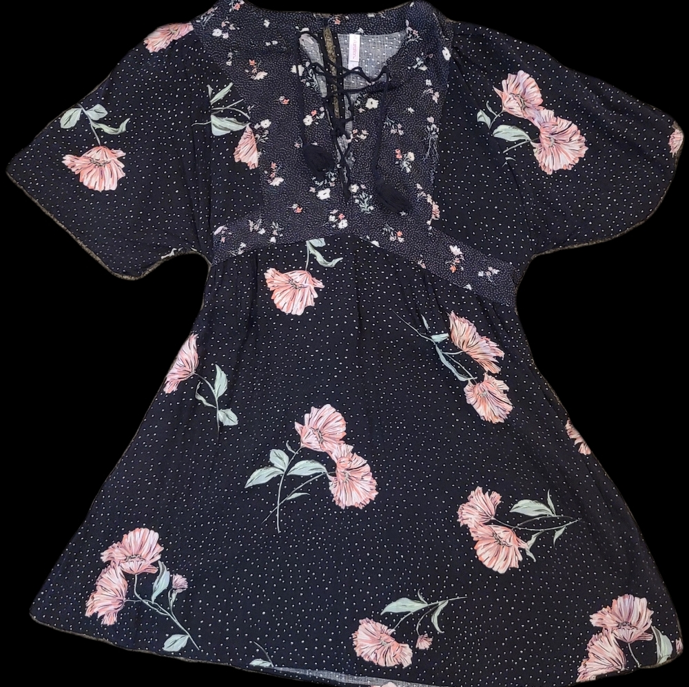 Black Fun Flower Dress